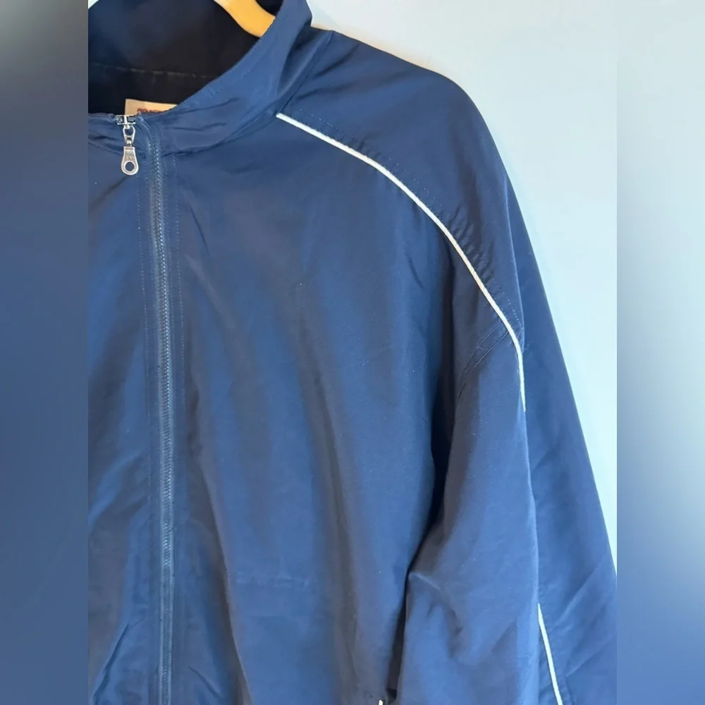 Roundtree & Yorke Sport Men's Navy Blue Lined Windbreaker Jacket Size L
